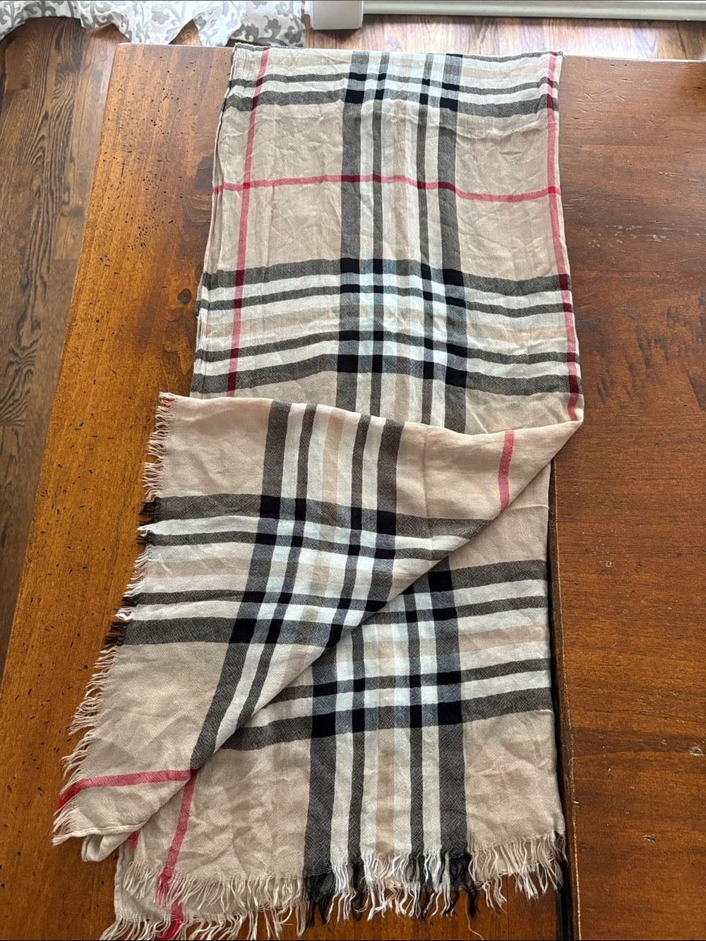 Scarf - Beige Plaid